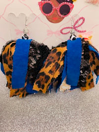 Image 5 of Blue Suede   Print  Tassel Earrings