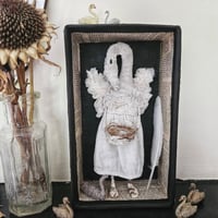 Story box - nesting swan art doll with cygnet 