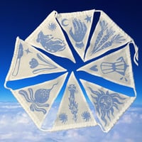 Image 1 of FLAGS linoprinted — BABY BLUE