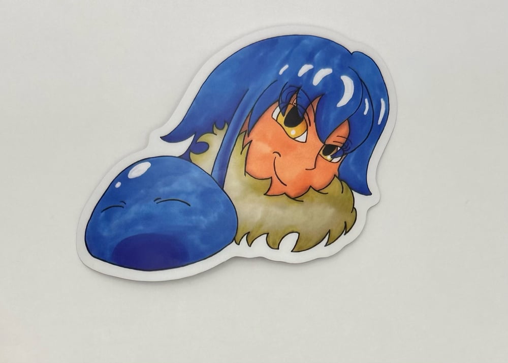 Image of Blue Slime Dude Clear Sticker 
