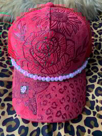 Flowers Hand-Burned Trucker Hat 