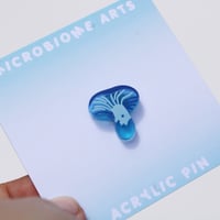 Image 1 of Blue Fungus Frosted Acrylic Pin