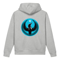 Image 2 of Unisex premium side pocket hoodie - Blue Rebel Loon back print