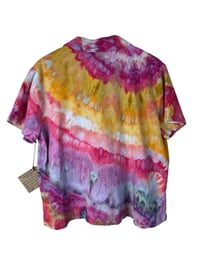 Image 5 of ♻️ UPCYCLED S Linen Blend Resort Shirt in Bright Agate Ice Dye
