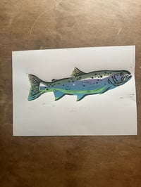 Original reduction print - purple trout