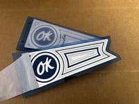 Image 2 of BLUE/CHROME FLAGS (PAIR) “OK” 
