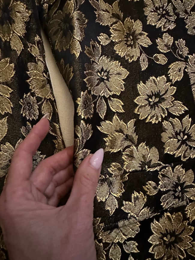 1970s gold and noir metallic western trouser suit