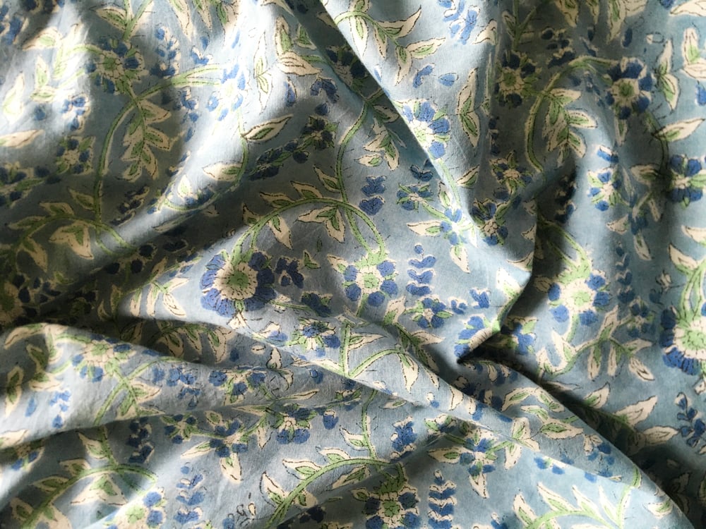 Image of Namaste fabric grand bleu