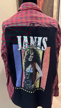 A Vintage Gray/Coral Flannel Shirt Janis Joplin