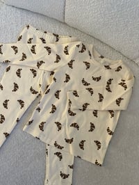Image 1 of Croissant Print Pyjama Set - Vanilla