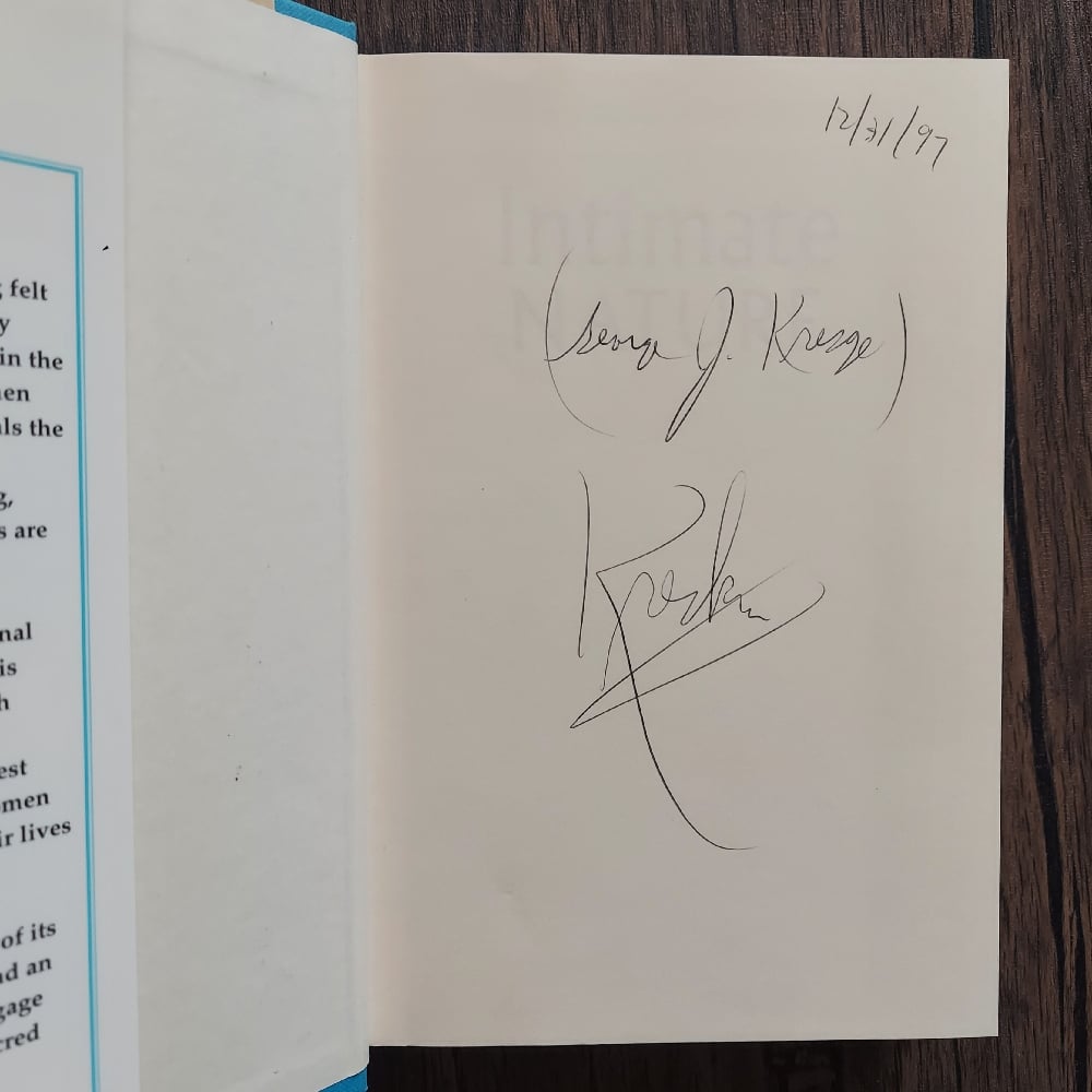 Intimate Nature: Bond Between Women and Animals, by Linda Hogan - SIGNED by The Amazing Kreskin