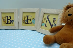 Image of Cute individual  framed animal letters