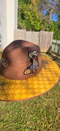 Image 5 of Mustard Gorg girl Fedora hat & 4 Stack