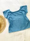 Blue Vintage Fabric T Top sizes 12 & 16 with Free Postage 