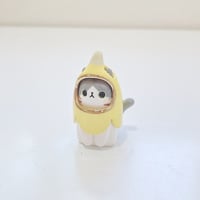 Image 2 of Gray and white Banana cat ceramic figurine 