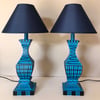 Blue and Black lamp bases (pair)