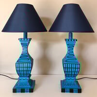 Image 1 of Blue and Black lamp bases (pair)
