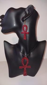 Image 3 of Ankh Earrings and Pendant Necklace 