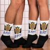 BOSSFITTED White Navy Blue and Gold Socks