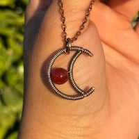 Image 1 of Carnelian Copper Moon Pendant 🌙❤️‍🔥