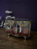 Exceptionnel grand coffre/ reliquaire en verre biseauté, XIXème siècle 