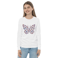 Image 2 of girls Youth long sleeve tee (Butterfly)