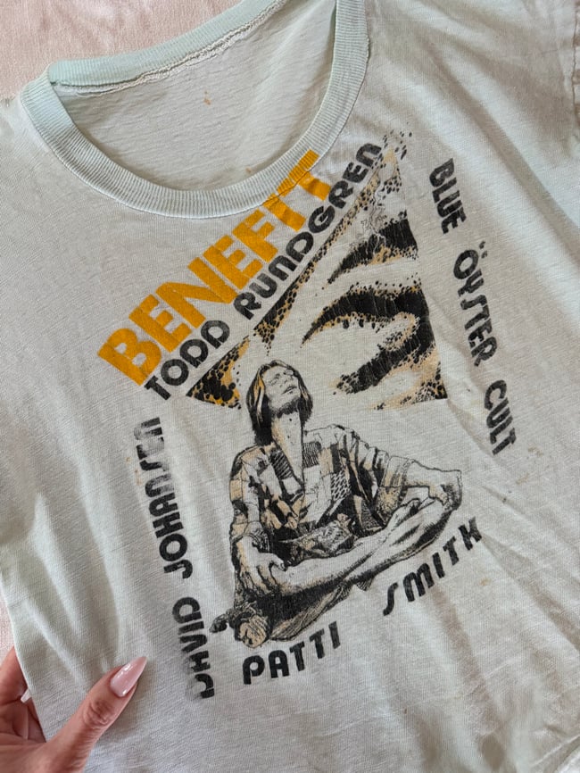 70s Patti Smith Todd Rundgren t shirt concert tour tee 