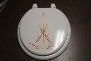 Image of Pinstriped Toilet Seat