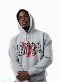 Image 3 of YB Heather Grey Stacked Print Logo Pullover Hoodie 