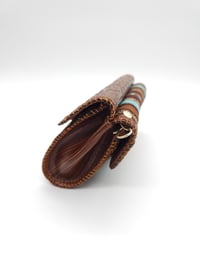 Image 13 of Syrian Leather Clutch Bags Blue Stripes