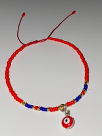 Image 2 of Red/Blue evil eye bracelet 