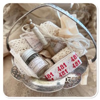 Image 2 of vintage style silver sugar bowl full of vintage French sewing notions