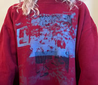 Image 1 of what could be be better collage large dark red crewneck // lu + ian collab