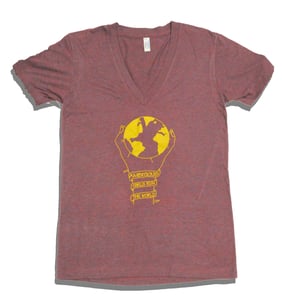 Image of Ambitious Girl V Neck Tri-Cranberry