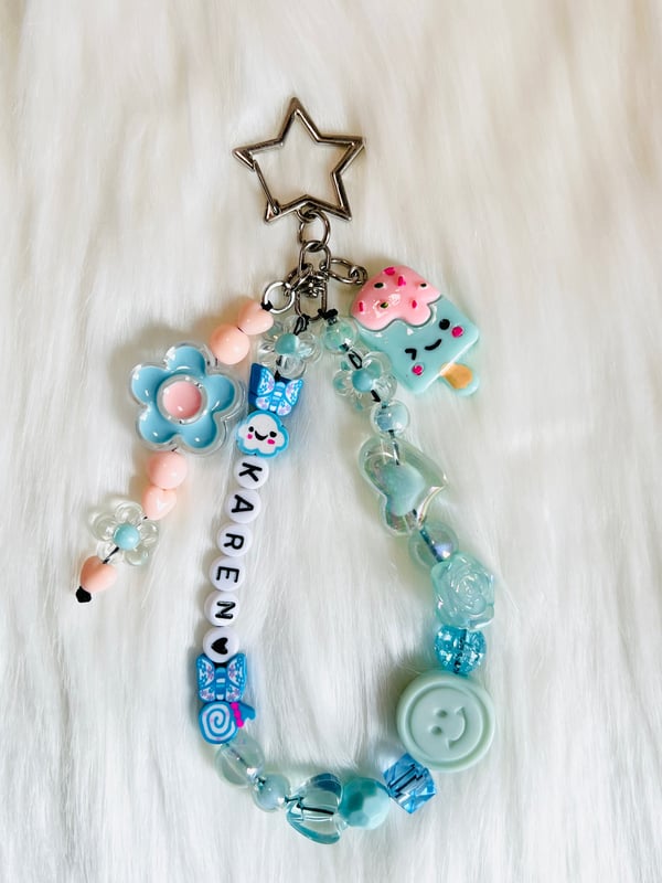 Image of Blue Personalized Name keychain