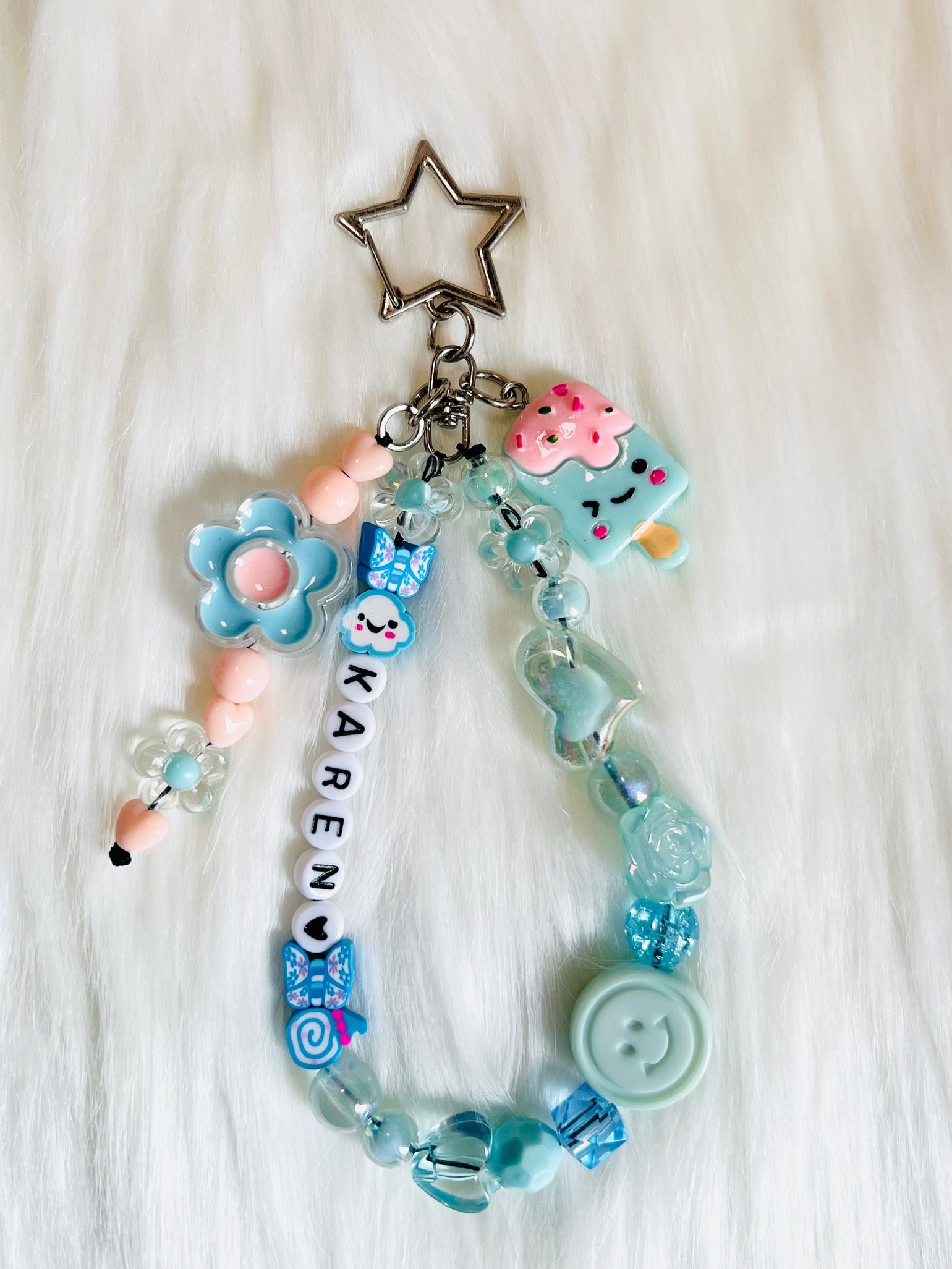 Image of Blue Personalized Name keychain 