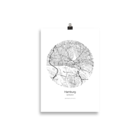Image 2 of Hamburg Map - Poster