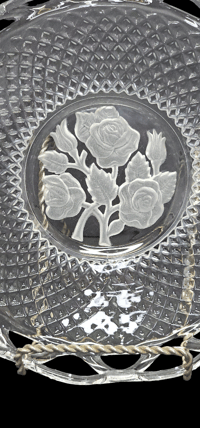 Image 4 of Vintage Imperial Glass Floral Bowl