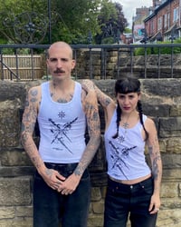 Image 2 of HILA ANGELICA X SKETCHY DUNGEON - WHITE TANK TOP