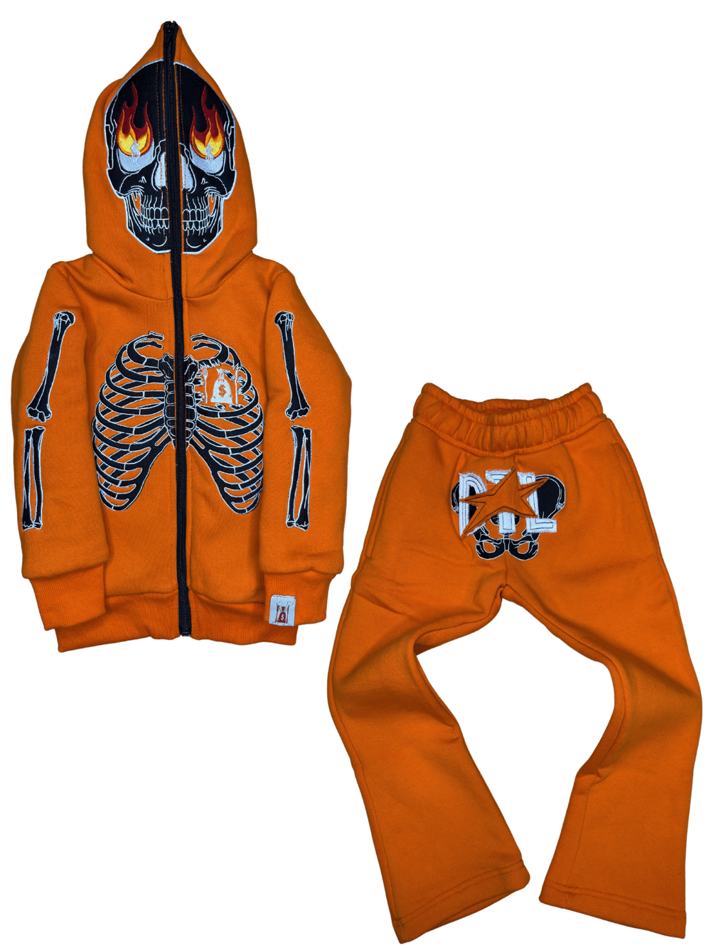 Image of Kids Orange SkeleSuit