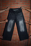Wide Leg Flared Denim (black)