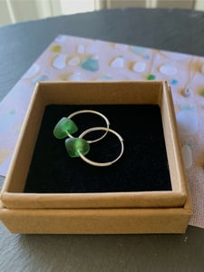 Image of Green sea glass earrings