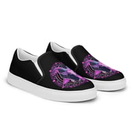 Image 1 of Goth Inspired Baphomet/Pentagram Purple Goat Women’s Slip-On Canvas Shoes