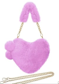 Image 1 of Purple Heart Fur Bag