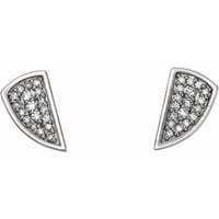 Image 1 of Natural Diamond Pavé Slice Studs 