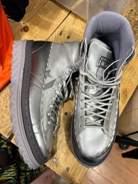 Image 1 of metallic silver converses 