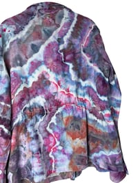 Image 8 of ♻️ UPCYCLED M TALL Linen Blend Jacket in Warm Geode Ice Dye