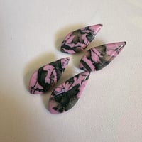 Image 2 of Pink & Black Marble Studs 