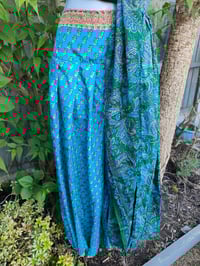 Image 4 of Milan hareem trousers with matching head scarf - turquoise upto 14 uk 