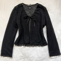 glitter front tie cardigan